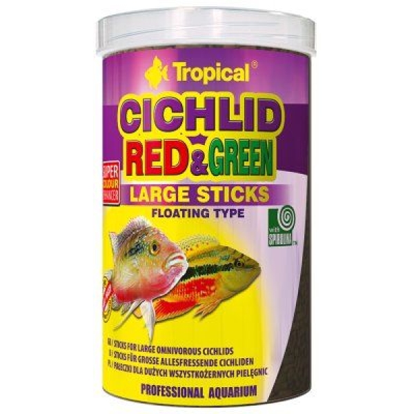 Tropical Cichlid Red & Green Sticks 1L - L