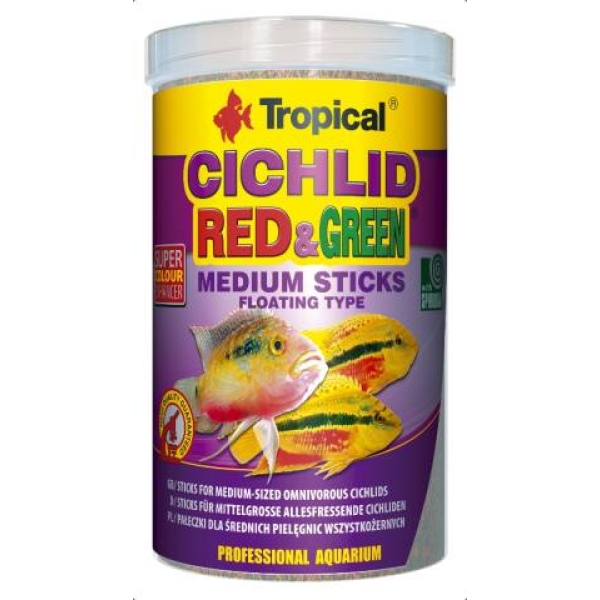 Tropical Cichlid Red & Green M sticks 1L